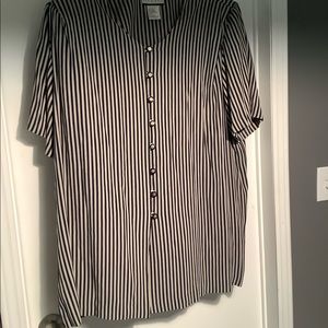 Womens size 26W Navy/Tan Striped Tunic by Alexis EC